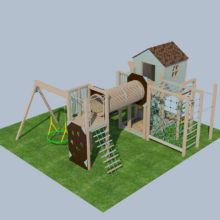 Детский игровой комплекс с домиком (мод.21130). Вид 2